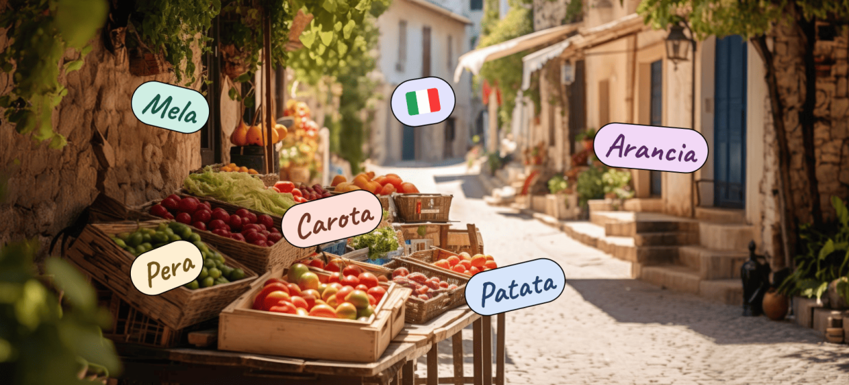 Фрукти та овочі італійською мовою: корисна лексика для супермаркету, кухні та ресторану iamge