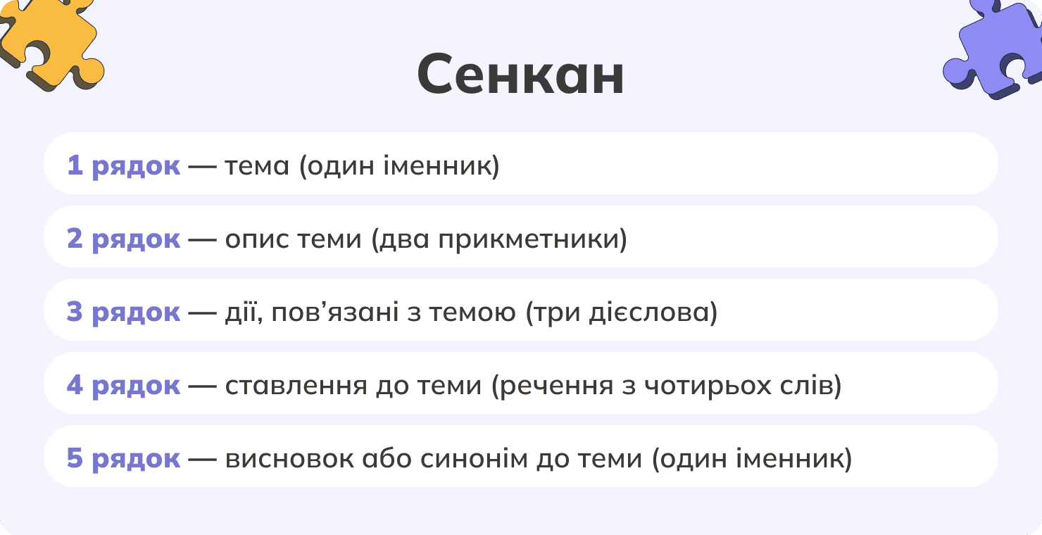 Що таке сенкан і як його складати?